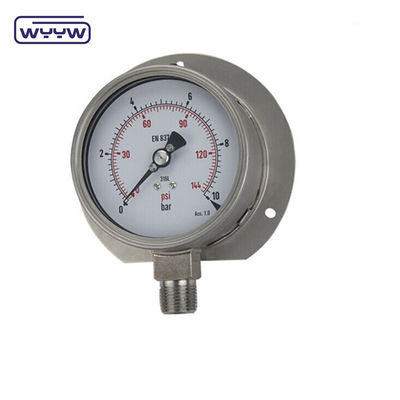 Hydraulische apparatuur Terugdrukmeter roestvrij staal 60 mm