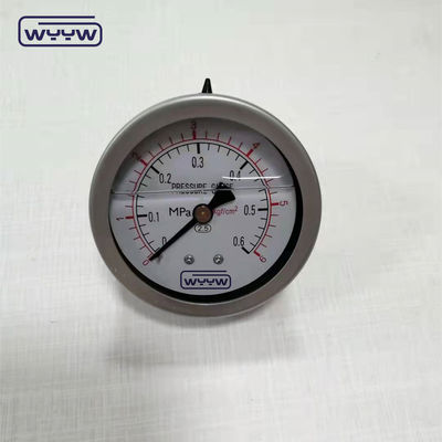 2.5 inch axiale vloeistof gevulde drukmeter trillingsbestendige alle roestvrij staal