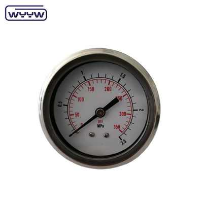 63 mm vloeistof gevulde drukmeter van roestvrij staal schokbestendig 1/4