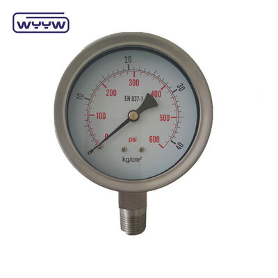 Silicone/glycerine vloeistof gevulde drukmeter Corrosiebestendig