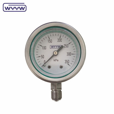 Hoogdrukmanometer 1/4 &quot;BSP 2,5 inch olie vullen roestvrij staal 600bar hydraulische drukmeters