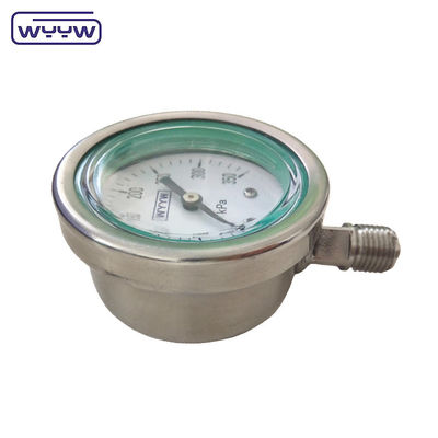 SS316 Onderste 63 mm vloeistof gevulde drukmeter Algemene manometer