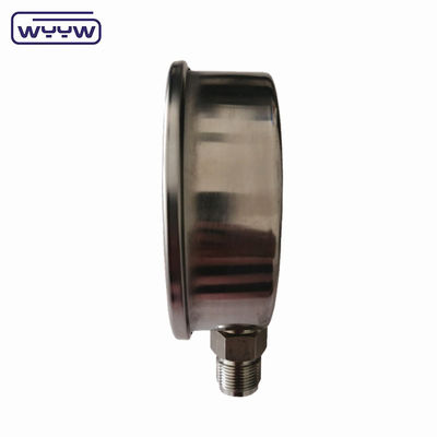 4 inch olie gevulde drukmeter van roestvrij staal met een nauwkeurigheid van 2,5%/1,6% en een draad van 1/4'PT/NPT/G/M