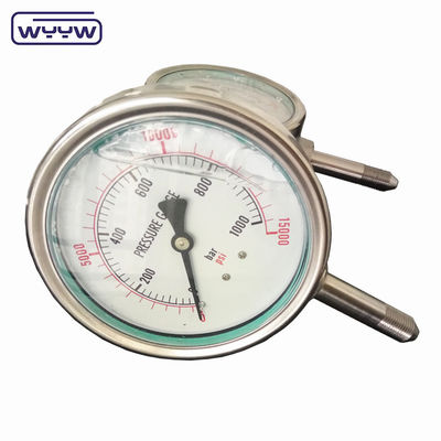 OEM ODM OBM Hoogdrukmeter Liquid Filled Utility Pressure Gauge 1000 bar