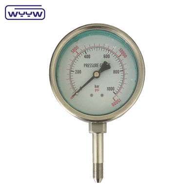OEM ODM OBM Hoogdrukmeter Liquid Filled Utility Pressure Gauge 1000 bar