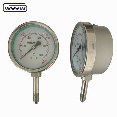 OEM ODM OBM Hoogdrukmeter Liquid Filled Utility Pressure Gauge 1000 bar