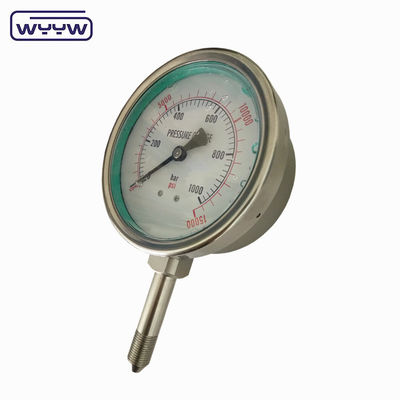 OEM ODM OBM Hoogdrukmeter Liquid Filled Utility Pressure Gauge 1000 bar
