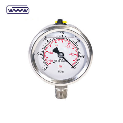 60 mm SS304 Industrial Liquid Filled U Tube Pressure Gauge Bourdon Tube Manometer