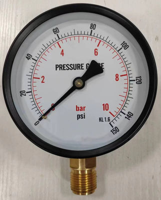 Economische drukmeter Bourdon buis 16 bar Psi gas water manometer