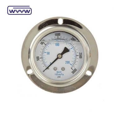 Hydraulische drukmeterflens sS304 Glycerine- of siliciumgevulde manometer
