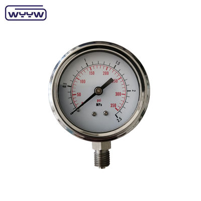 1/4 PT Vloeistof gevulde manometer Zwart geschilderd aluminium wijzer Acryl raam