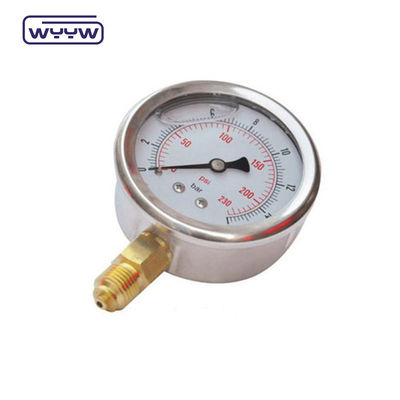0-100 Mpa Manometer Luchtdrukmeter Bottom Port Connection Type Brass Case