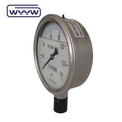 100 mm industriële vloeistof gevulde drukmeter met acrylvenster en gemakkelijke installatie