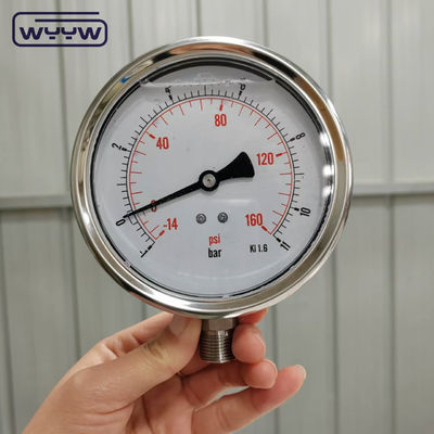 4 inch vacuüm en drukmeter Messing natte onderdelen roestvrij staal