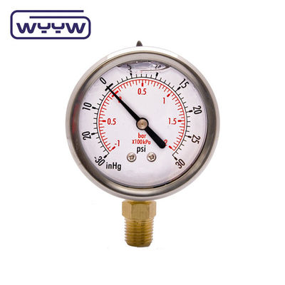 2.5 inch Dial Size Vacuum Measurement Instrument voor drukbereik van 30inHG Vacuum door 15000psi