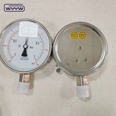 4 inch vacuümdrukmeter met messing of roestvrij staal natte delen Dial grootte 2,5 inch olie als vereist
