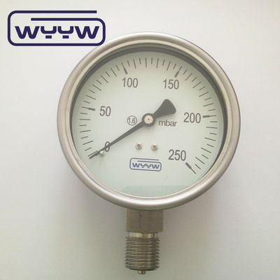 Aluminium zwarte pointer capsule drukmeter 100mm 1/2 verbindingsgroottes voor zware toepassingen