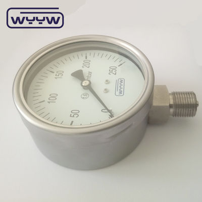 Aluminium zwarte pointer capsule drukmeter 100mm 1/2 verbindingsgroottes voor zware toepassingen