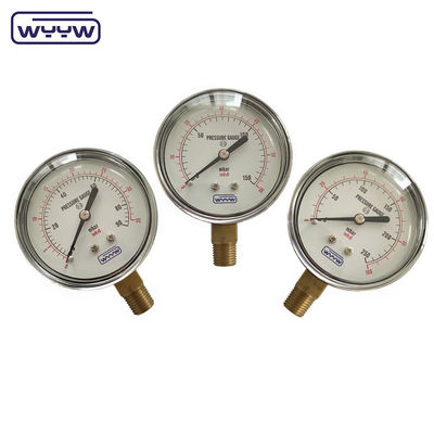 Aluminium Zwarte Pointer Bellows Drukmanometer voor nauwkeurige drukmetingen in industriële omgevingen