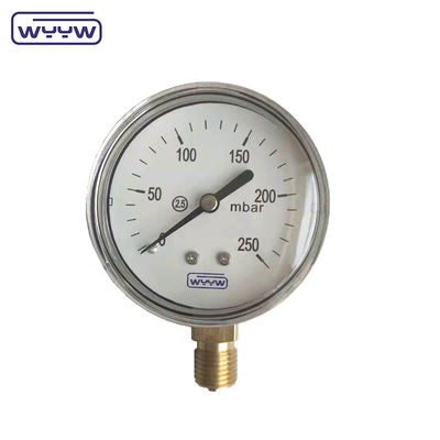 63mm 100mm 150mm capsule drukmeter met zwart staal of roestvrij staal behuizing en aluminium zwart wijzer