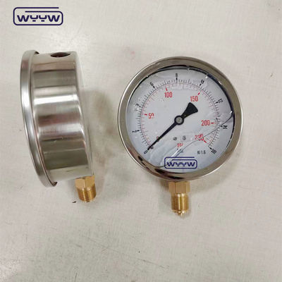 Messingbewegingsmateriaal drukmeter manometer met BSP-verbindingsgrootte en fosfor Brons Bourdon buismateriaal