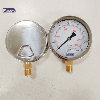 Messingbewegingsmateriaal drukmeter manometer met BSP-verbindingsgrootte en fosfor Brons Bourdon buismateriaal
