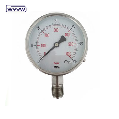1 jaar ±1,6% van volle schaal nauwkeurigheid vloeistof gevulde vacuümmeter 1/4&quot; 1/2''BSP/PT/NPT/G/M draad
