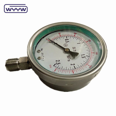 150 mm drukmetingsinstrument met vloeistofvuller Zwart geschilderd aluminium wijzer Accuraat Duurzaam
