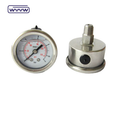 Roestvrij staal Bourton buis Vloeistof gevulde drukmeter zwaar 63mm 100mm 150mm