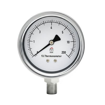 Hoge Temperatuur Drukmeter Thermomanometer met 2,5"-4" Wijzerplaat, 0-16 Bar Drukbereik en 1/4"-1/2" Aansluitmaat