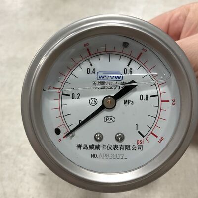 Manometer met membraan, bodemmontage, diameter 2,5 inch, met overdrukmogelijkheid van 1,5 keer de volledige schaal voor nauwkeurige meting