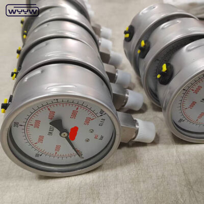 Siliconen Glycerine Gevulde Bezel Ring Manometer met 100mm Wijzerplaat en Onderste Aansluiting voor Industriële Toepassingen