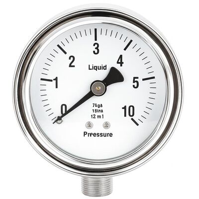 4-inch 100mm vloeistof gevulde hydraulische drukmeter met 0-2.5MPa/0-25kgf/cm2 bereik en schokbestendig ontwerp