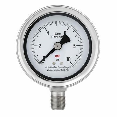 4 inch 100mm roestvrij staal drukmeter trillingsbestendige Corrosiebestendige Geen olie vul manometer