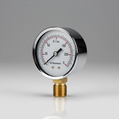 50mm Verchroomde Ring Economische Manometer met 1/4"NPT Aansluiting voor Lucht- en Hydraulische Systemen
