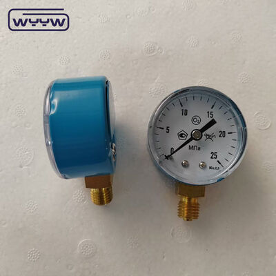 2" Blauwe Kleur Koffer Economie Manometer Met 25MPa Bereik, Ideaal Voor Zuurstof En Aardgas Toepassingen