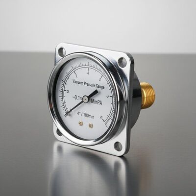 4" 100mm Front Flange Vacuum Pressure Gauge with -0.1~0MPa Range for Panel Mounting
