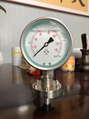 Stainless Steel Diaphragm Pressure Gauge met Diaphragm Seal Protection voor chemische en sanitaire toepassingen
