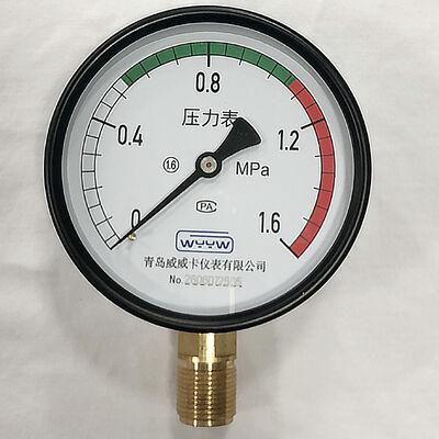 4 inch 100MM 0~1.6MPa drukmeter van koolstofstaal voor luchtcompressor en tank voor gecomprimeerde luchtontvanger