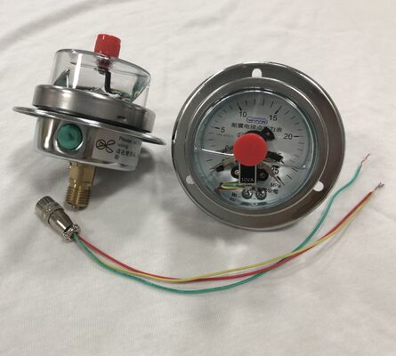 Vloeistofgevulde elektrische contactdrukmeter van roestvrij staal, schokbestendig, met plug-and-play luchtvaartconnector