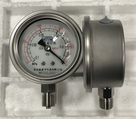 63mm (2.5 Inch) Matte Stainless Steel Compound Vacuum Pressure Gauge with Class 2.5 Accuracy